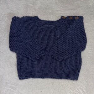 (2 for $10) Cozy Navy Knit Sweater with Button Accents